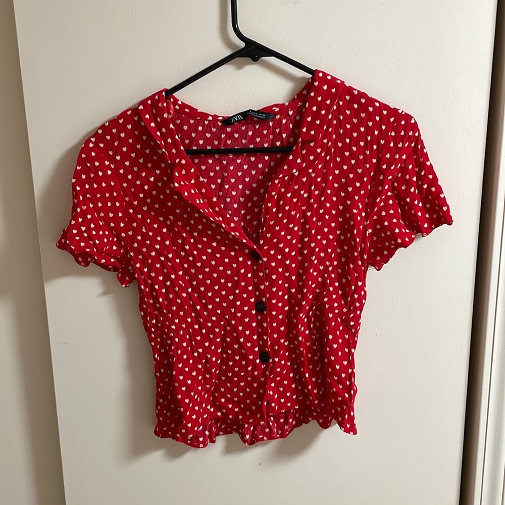 zara printed top